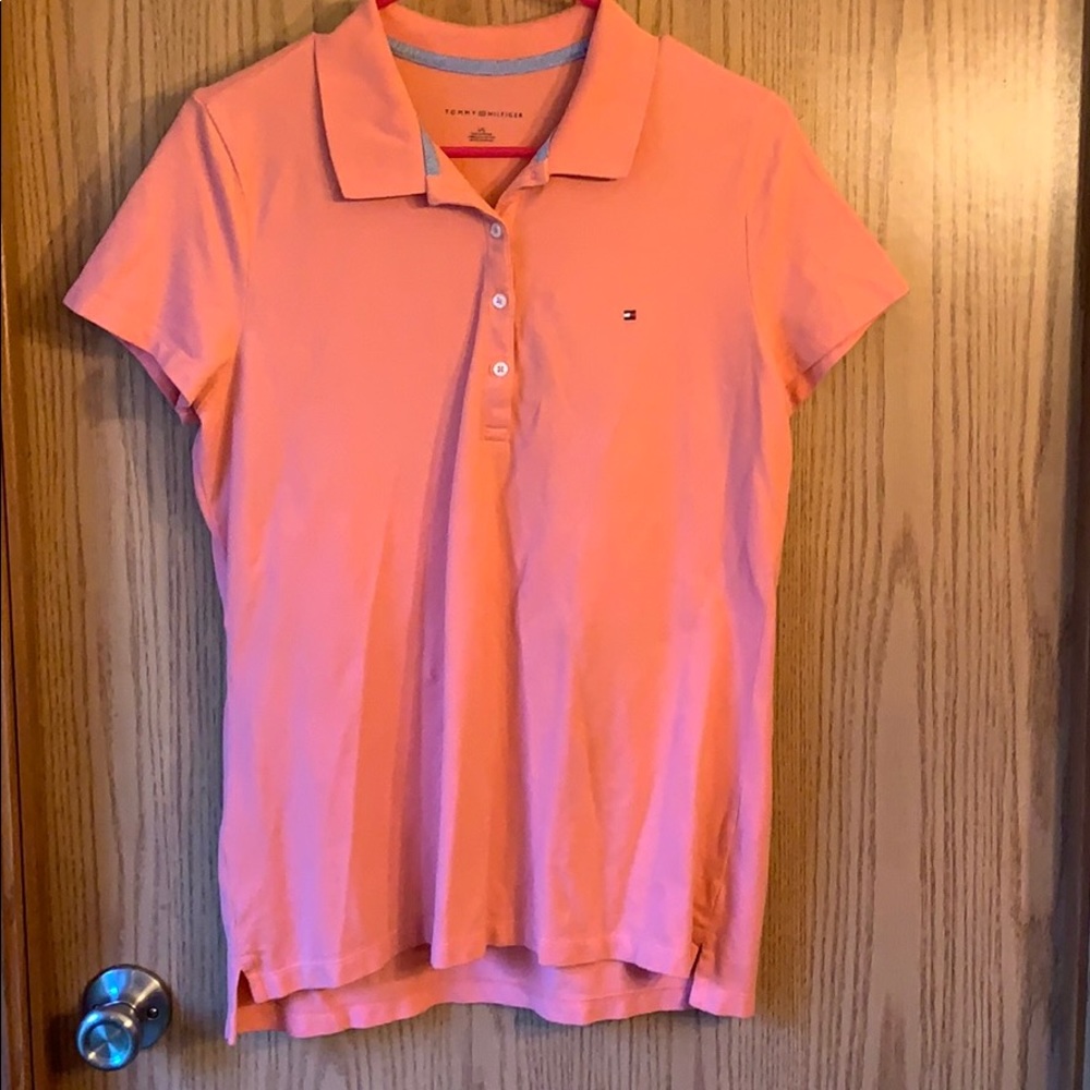 Tommy Hilfiger large orange polo shirt